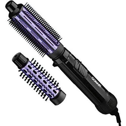 Conair 2 in 1 Hot Air Brush, with 1.5" Aluminum Barrel and 1" Natural Boar and Nylon Bristle Brush Attachment, with Cool Tip,