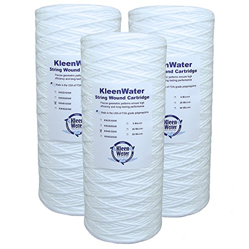 KleenWater Three Aqua-Pure AP814 & Pentek WP5BB97P, WPX5BB97P, WP5BB975 Compatible Water Filter Cartridges - 4.5 x 10 Inch - String