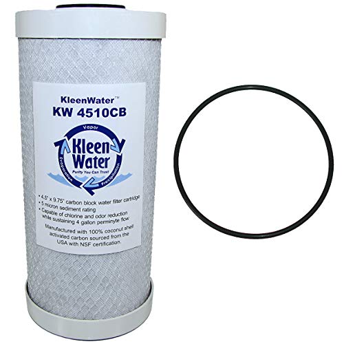 KleenWater Carbon Filter, KleenWater KW4510CB Carbon Block Water Filter Cartridge, Compatible with 32-425-125-975, RFC-BB, WHEF-WHHPCBB,