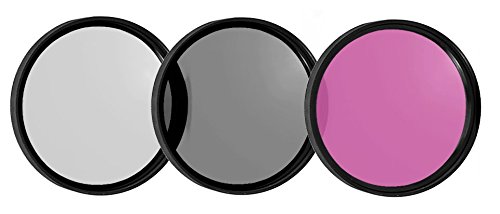 HT2 New 3 Piece 82mm -UV, CPL, FLD- Multi-Coated Stackable Filter Set Black