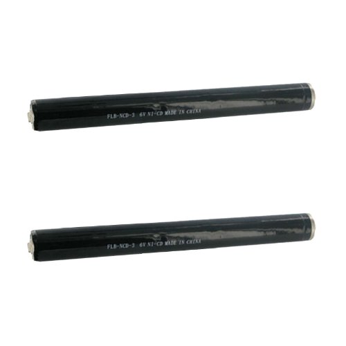 Exell Battery 2pc Exell Flashlight Battery 6V 1600mAh NICD Replaces Streamlight 25170