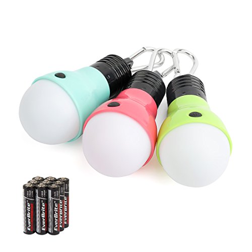 EverBrite 3-Pack Camping Lights - 3 lighting modes, Portable LED Bulbs Ideal for Kidsâ€™ Adventure Activities, Backpacking,