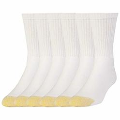Gold Toe Men's Cotton Short Crew Athletic Sock Multipack, White , Shoe Size: 6-12.5