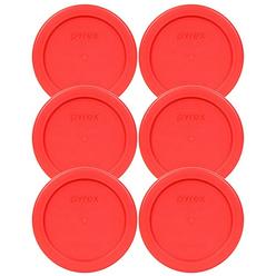 Pyrex 7202-PC Red 1 Cup Round Storage Lids 4 Pack