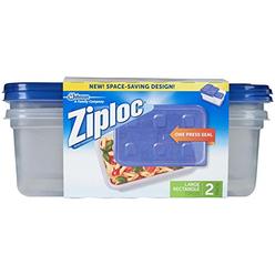 Ziploc Container Large Rectangle, 9 cup Containers -  2 ct