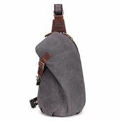 AOTIAN Unisex Sling Backpack Waxed Canvas Crossbody Bag 10 Liters, Gray - Purple
