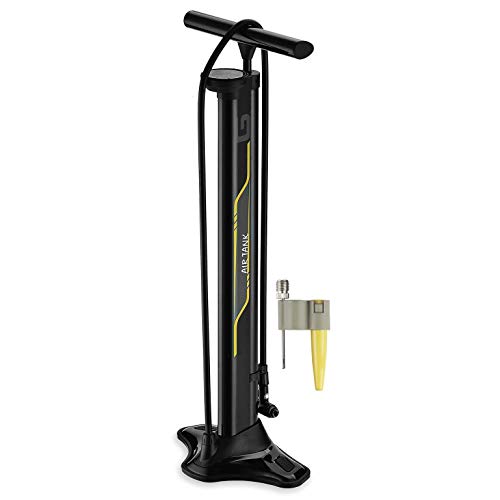 CyclingDeal High Pressure Bike Bicycle Floor Air Pump with Gauge 260 PSI - Reserve Tank for Tubeless Tire - Suitable Presta