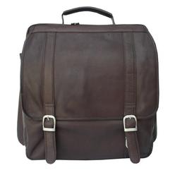 Piel Leather Vertical Computer Backpack, Chocolate, One Size