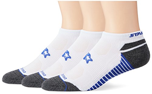 Starter Men's 3-Pack Athletic Microfiber Low-Cut Ankle Socks, Amazon Exclusive, White, Large (Shoe Size 9-12)