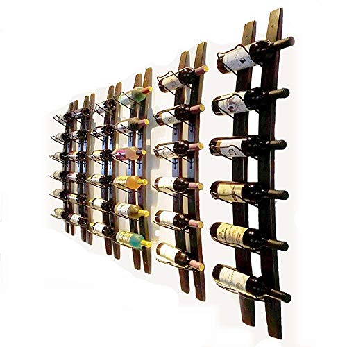 DCIGNA Wall Mounted Wine Rack Wooden, Barrel Stave Wine Rack, Wooden Wine Bottle Holder Rack, Imported Pine Wood and Metal -