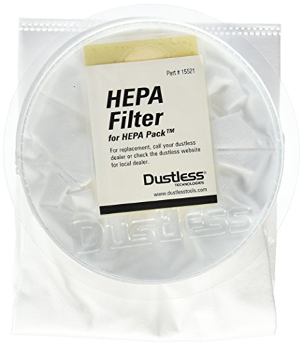 Dustless Technologies 15521 HEPA Filter for Dustless Backpack, Small, White (Pack of 3)