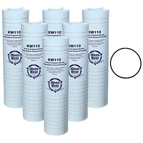 KleenWater WHKF-GD05 Whirlpool, 3M Aqua-Pure AP110 Compatible Filter, KleenWater KW110 Grooved 5 Micron Water Filter Cartridges Set of