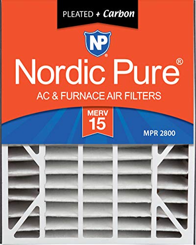 Nordic Pure 20x25x5 (4-7/8 Actual Depth) MERV 15 Plus Carbon Trion Air Bear Replacement AC Furnace Air Filter, Box of 2
