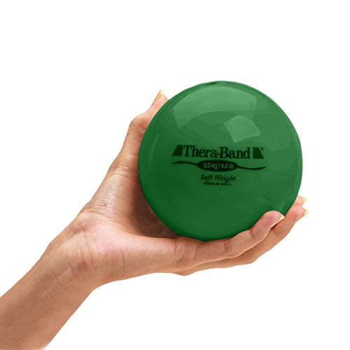 TheraBand Soft Weight, 4.5" Diameter Hand Held Ball Shaped Isotonic Weighted Ball for Isometric Workouts, Strength Training