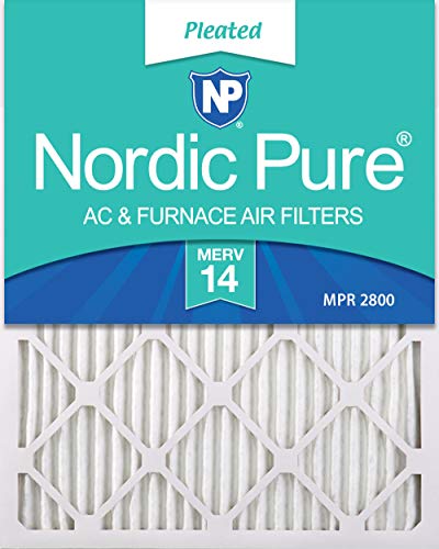 Nordic Pure 16x30x1 MERV 14 Pleated AC Furnace Air Filters, 16x30x1M14-2, 2 Piece