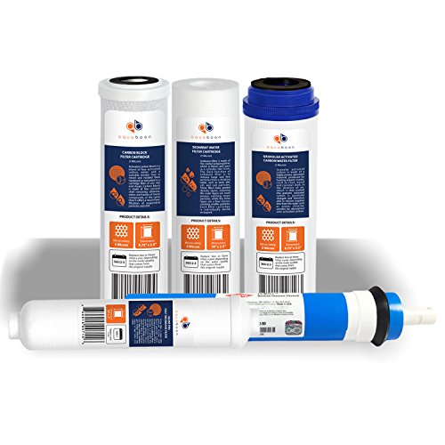 Aquaboon 5 Stage Reverse Osmosis Replacement Water Filter Kit with 50GPD Filmtec Membrane