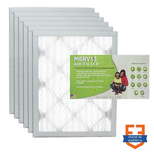Filters Fast 14x30x1 Pleated Air Filter (6 Pack), Merv 13 | 1" AC Furnace Air Filters, Made in the USA | Actual Size: