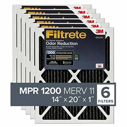 3M Filtrete 14x20x1, AC Furnace Air Filter, MPR 1200, Allergen Defense Odor Reduction, 6-Pack