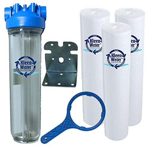 KleenWater Whole House Water Filtration System, Premier 4520 Water Filter, Dirt Rust Sediment Removal Cartridges