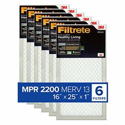 3M Filtrete 16x25x1, AC Furnace Air Filter, MPR 2200, Healthy Living Elite Allergen, 2-Pack