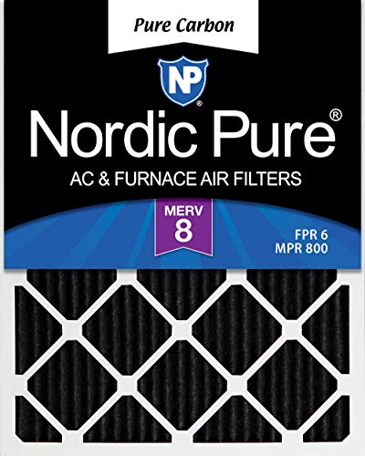 Nordic Pure 15x20x1 Pure Carbon Pleated AC Furnace Air Filters, 3 Pack, 3 Piece