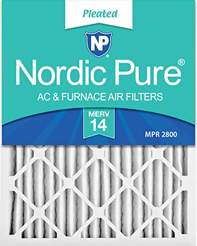 Nordic Pure 16x25x2 MERV 14 Pleated AC Furnace Air Filters, 3 PACK, 3 PACK
