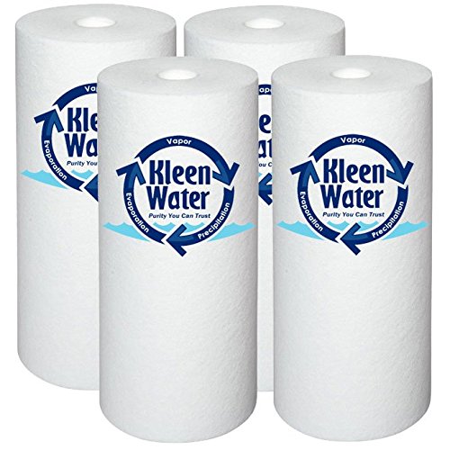 KleenWater KW4510G-20M Dirt Rust Sediment Filter, 20 Micron, Whole House Water Filter Replacement Cartridge, Set of 4
