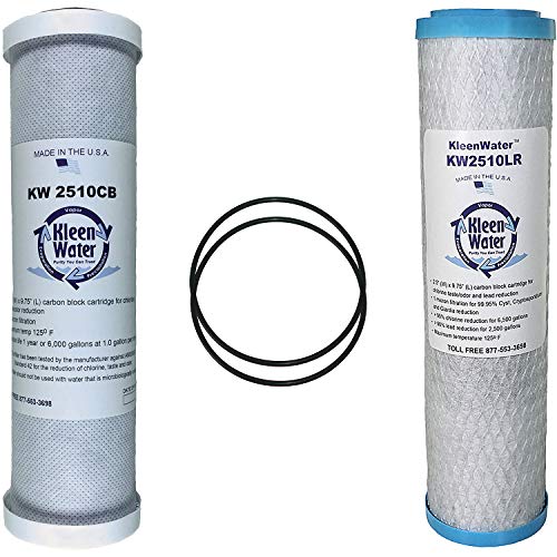 KleenWater Carbon Block Alternative Compatible Drinking Water Filter Multi-Pack Set for GE GXSV10C and FXSVC with (2)