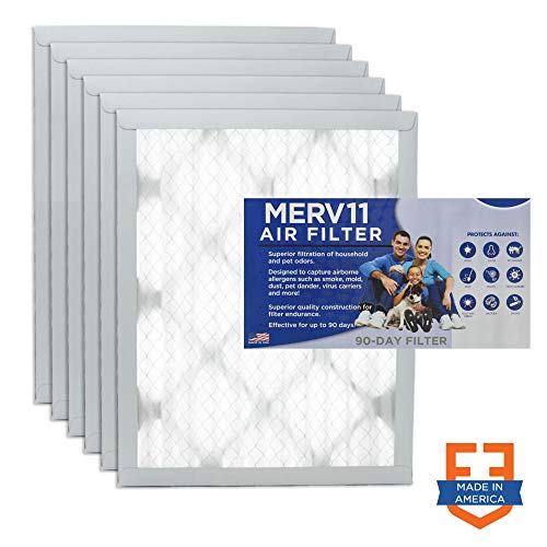 Filters Fast 30x30x1 Pleated Air Filter (6 Pack), Merv 11 | 1" AC Furnace Air Filters, Made in the USA | Actual Size: