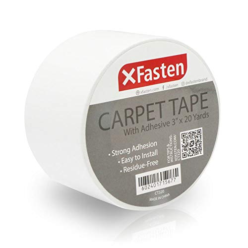 XFasten Double Sided Carpet Tape, Removable, 3 Inches x 20 Yards