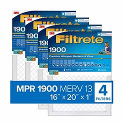 3M Filtrete 16x20x1, AC Furnace Air Filter, MPR 1900, Healthy Living Ultimate Allergen, 4-Pack