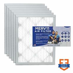 Filters Fast 16x20x1 Pleated Air Filter (6 Pack), Merv 11 | 1" AC Furnace Air Filters, Made in the USA | Actual Size: