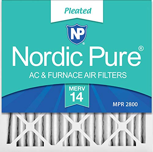 Nordic Pure 20x20x2 MERV 14 Pleated AC Furnace Air Filters, 3 PACK, 3 PACK
