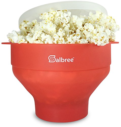 Salbree Original Salbree Microwave Popcorn Popper, Silicone Popcorn Maker, Collapsible Bowl BPA Free - 18 Colors Available (Red)