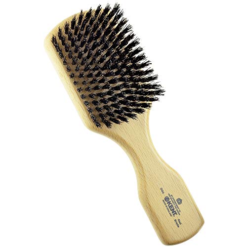 Kent OG2 Beechwood Hair Brush and Facial Brush for Beard Care - Exfoliating Natural Boar Bristle Brush for Mens Grooming,