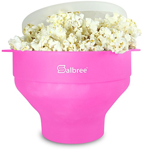 Salbree Original Salbree Microwave Popcorn Popper, Silicone Popcorn Maker, Collapsible Bowl BPA Free - 18 Colors Available (Pink)