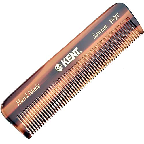 Kent A FOT Handmade All Fine Tooth Saw Cut Beard Comb - Pocket Comb and Travel Comb - Styling Comb or Wet Comb for Fine or