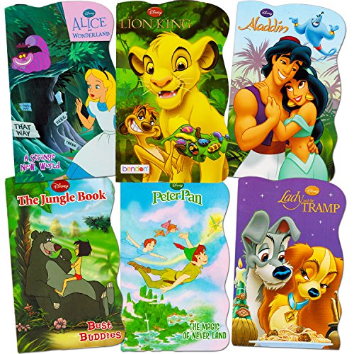 Disney Baby Toddler Beginnings Board Books Super Set (Bundle of 6 Toddler Books - Aladdin, The Lion King, Peter Pan, The