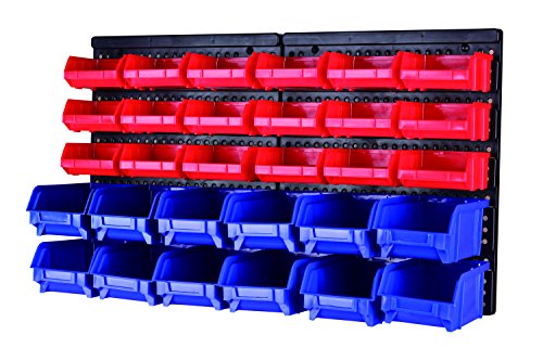 Max Works MaxWorks 80694 30-Bin Wall Mount Parts Rack/Storage for your Nuts, Bolts, Screws, Nails, Beads, Buttons, Other Small Parts