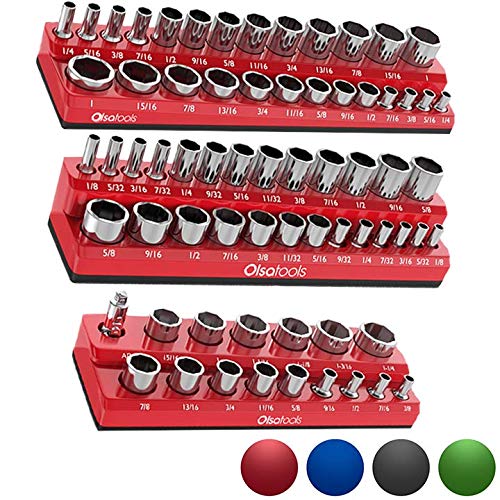 Olsa Tools Socket Organizer 3 Piece Socket Holder Kit 1/2