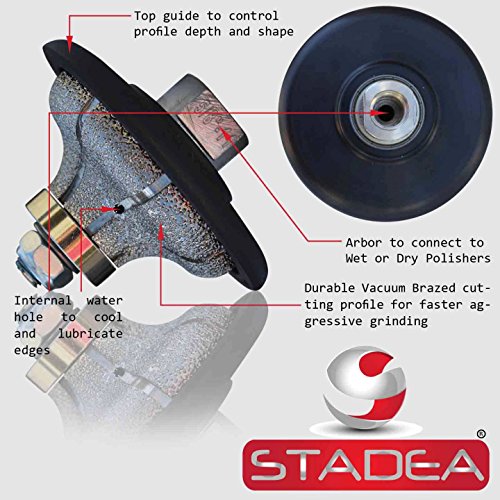 Stadea Diamond Profile Wheel Grinding Wheel Ogee 3/4" for Stone Wet Polisher Grinder Granite Marble Concrete