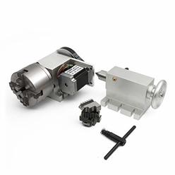RATTM Motor K12-100mm CNC Router Milling Machine Rotational Axis 4th Axis A axis Rotary Table A axis 100mm 4 jaw chuck diving head with
