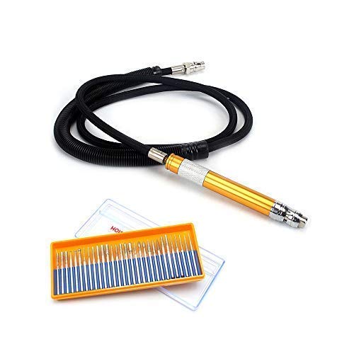 Si Fang 1/8'' Micro Pneumatic Air Pencil Die Grinder Kit,Pencil Style 52000-70,000 RPM 3mm & 2.38mm Capacity,Engraving Tool