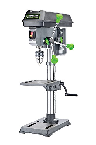 Genesis GDP1005A 10" 5-Speed 4.1 Amp Drill Press with 5/8" Chuck, Integrated LED Work Light, and Table that Rotates 360Â° and