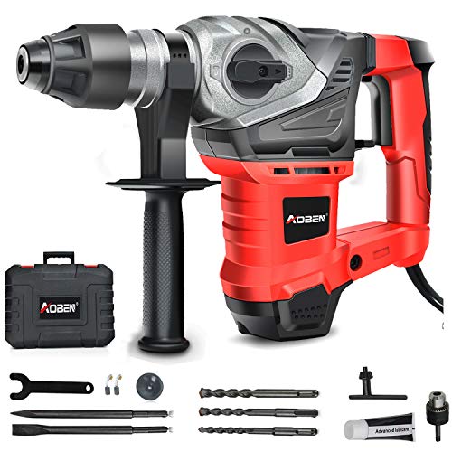 AOBEN SDS-Plus Rotary Hammer Drill with Vibration Control and Safety Clutch,13 Amp Heavy Duty Demolition Hammer for