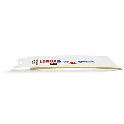 Lenox Tools LENOX Tools 21083B618GR Gold Power Arc Reciprocating Saw Blade,  For Medium Metal, Sheet Metal