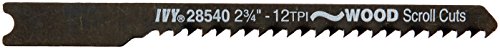 IVY Classic 28540 2-3/4-Inch 12 TPI U-Shank Jig Saw Blade, Wood Fine Scroll Cutting, High-Carbon Steel, 3/Card