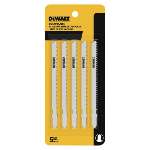 DEWALT DW3750-5 4-Inch 6 TPI Fast Wood Cut Cobalt Steel T-Shank Jig Saw Blade (5-Pack)