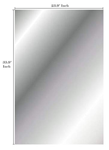 Q-BICS Huge Flexible Mirror Sheets 23.9" X 35.9" inch | Soft Non Glass Cut to Size Craft Plastic 1 Sheet | Peel Off
