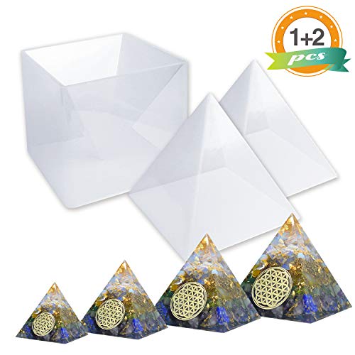 LET'S RESIN Pyramid Molds, Large Silicone Pyramid Molds, Resin Silicone Molds for DIY Orgonite Orgone Pyramid, Orgonite
